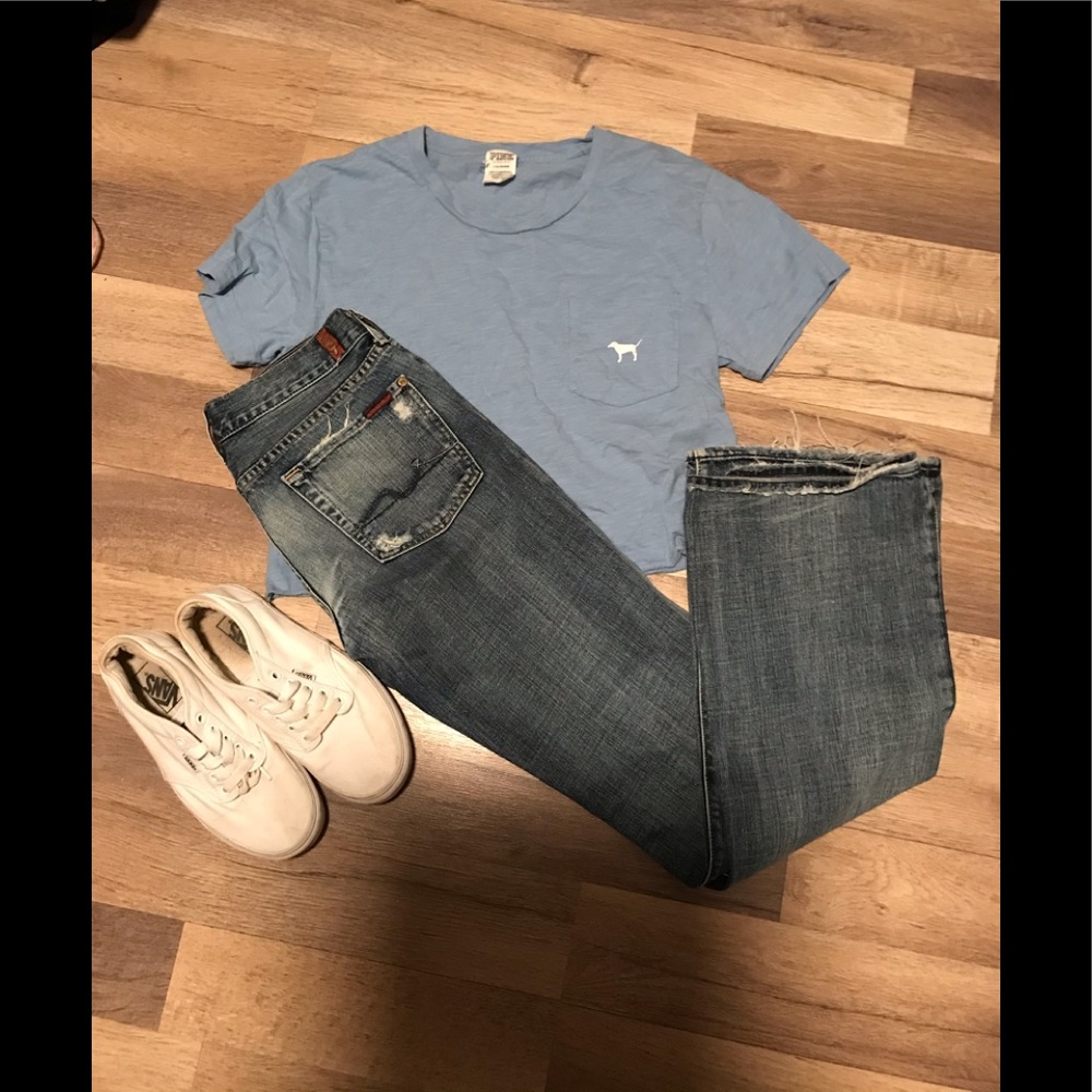 Pink By VS Large Blue Crop top